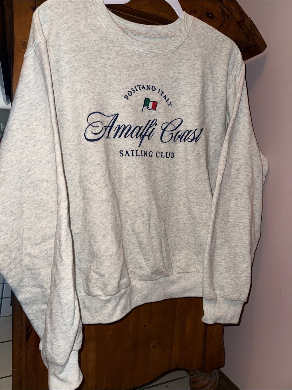 Hollister Light Heather Gray Amalfi Coast Crewneck Sweatshirt